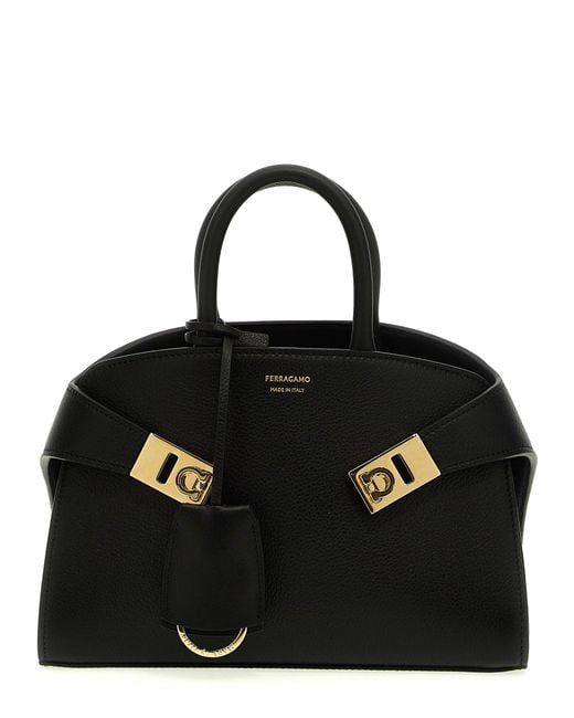 Ferragamo Black 'Hug Mini' Handtasche