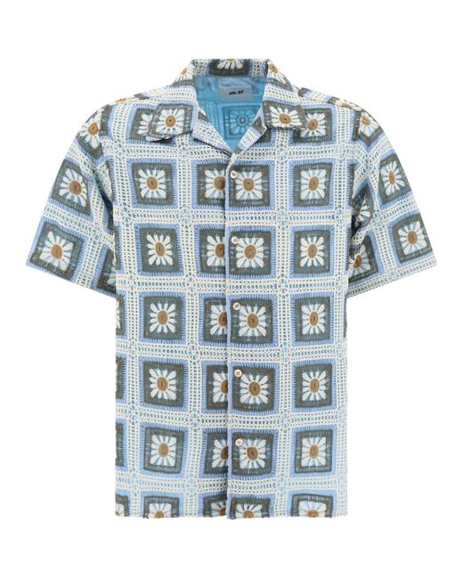 NN07 Blue "Julio Crochet" Shirt for men