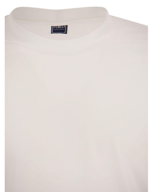 Camisa de cuello de la tripulación de Extreme con mangas largas Fedeli de hombre de color White