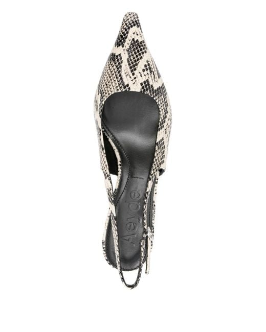 Aeyde Metallic Catrina Snake Print Calf Leather Creamy