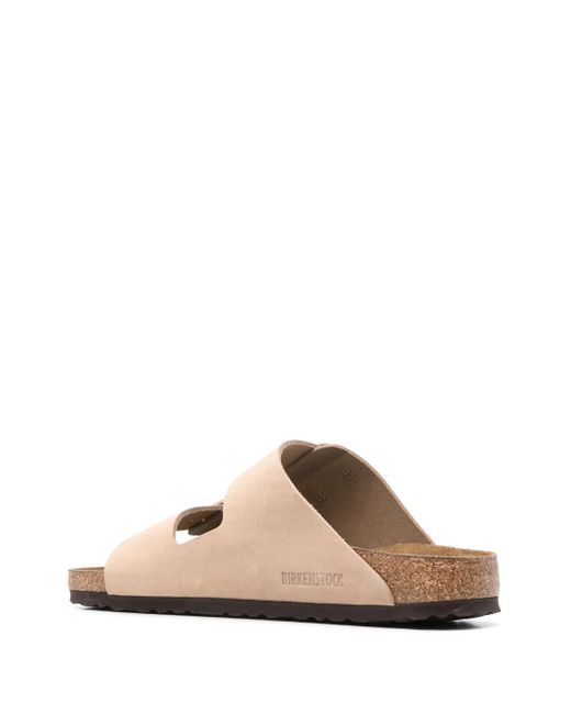 Birkenstock Natural Arizona Big Buckle Slides for men