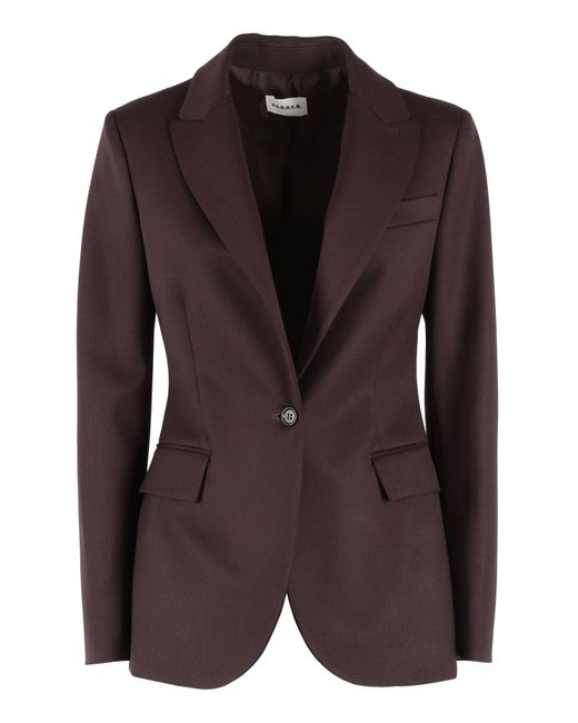P.A.R.O.S.H. Brown Tailored Blazer With Structured Shoulders