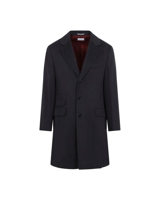 Brunello Cucinelli Blue Brunello Cuccinelli Overcoat for men