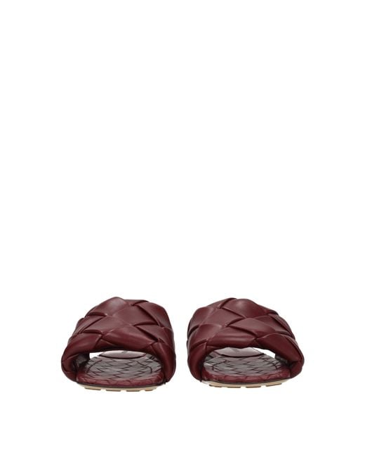 Bottega Veneta Pink Cherry Leather Slippers And Clogs