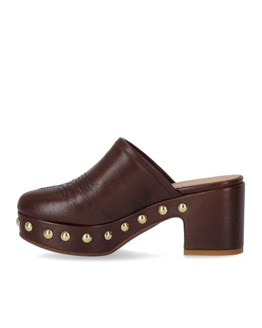 Duccio Del Duca Brown Heeled Clog