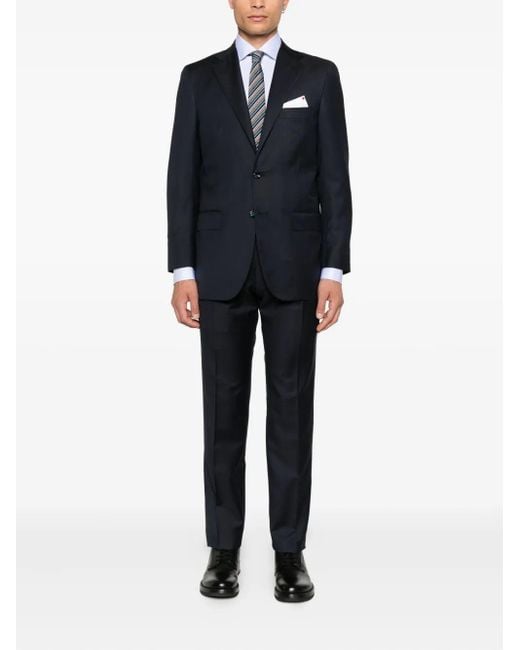 Kiton Blue Single Breasted Suit