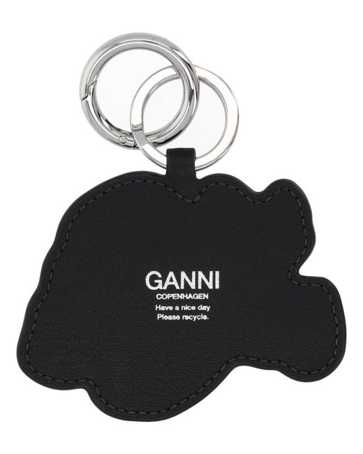 Ganni White Keychain "Dog"