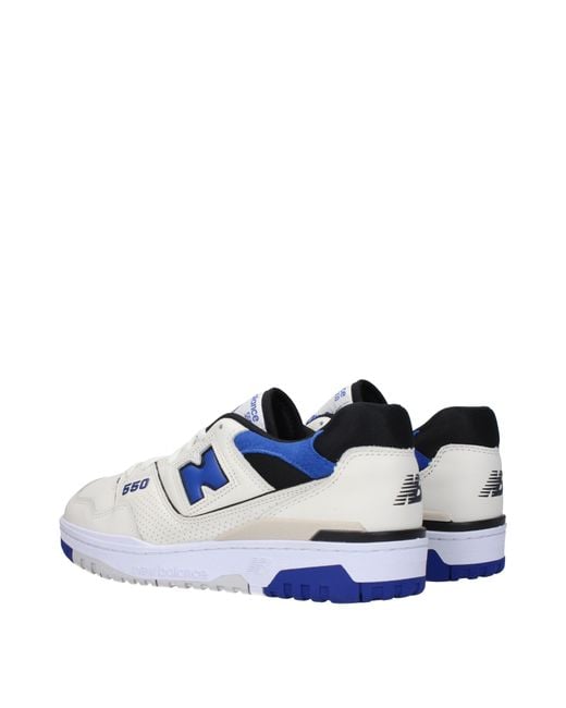 New Balance Blue Sneakers 550 Uomo Pelle Bianco/Blu for men