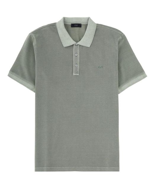 Fay Green Polo With Logo for men