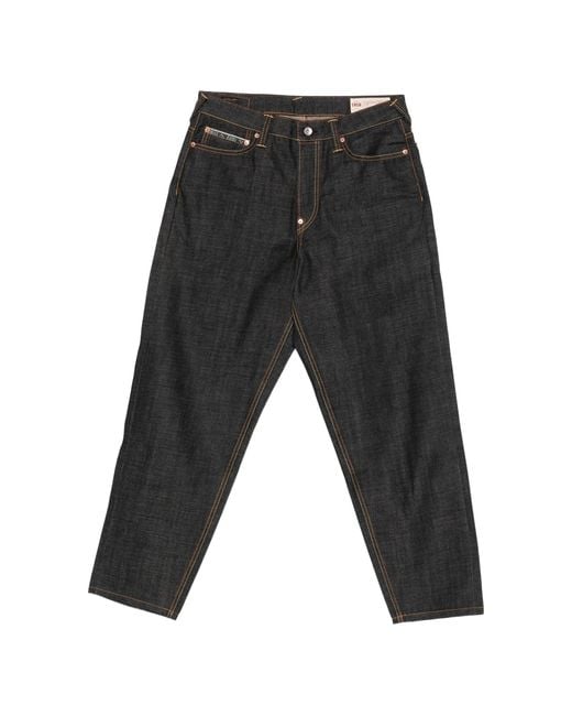 Evisu Black Ht 7 Pocket Logo Selvedge Jeans W Seagull Emb