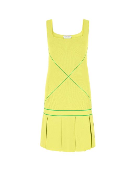Bottega Veneta Yellow Acid Viscose Blend Dress