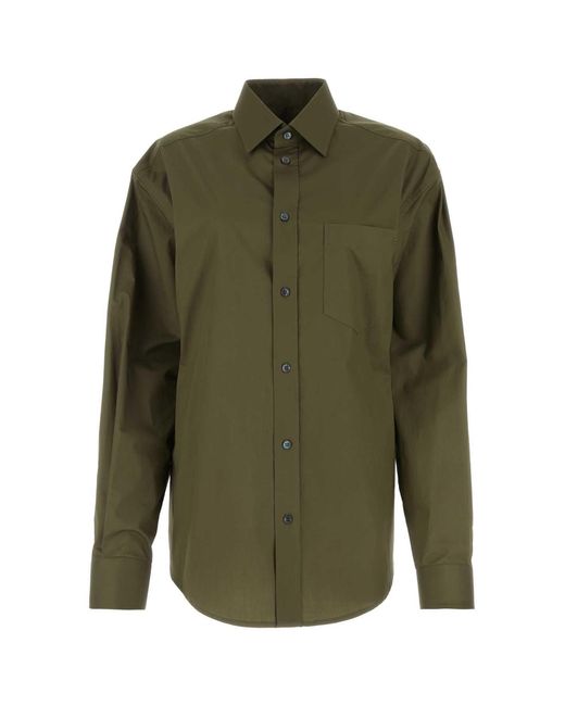 DARKPARK Green Army Poplin Anne Shirt