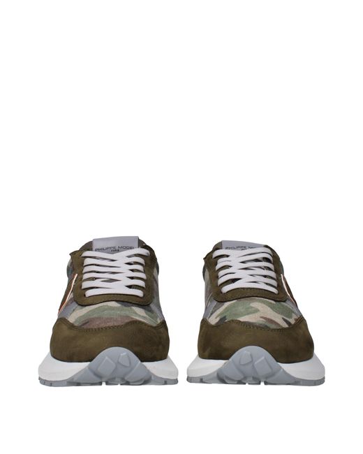 Philippe Model Green Fabric Sneakers for men