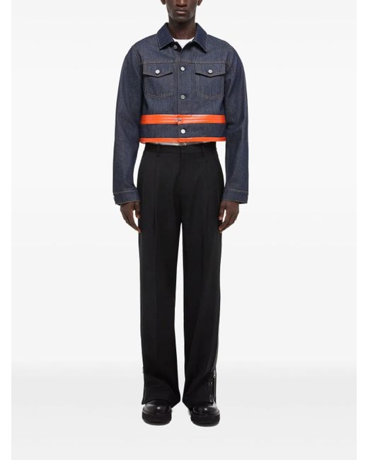 Helmut Lang Blue 3 Zip Trucker.bklyn
