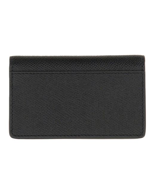 Maison Margiela Black Leather Card Holder Wallets for men