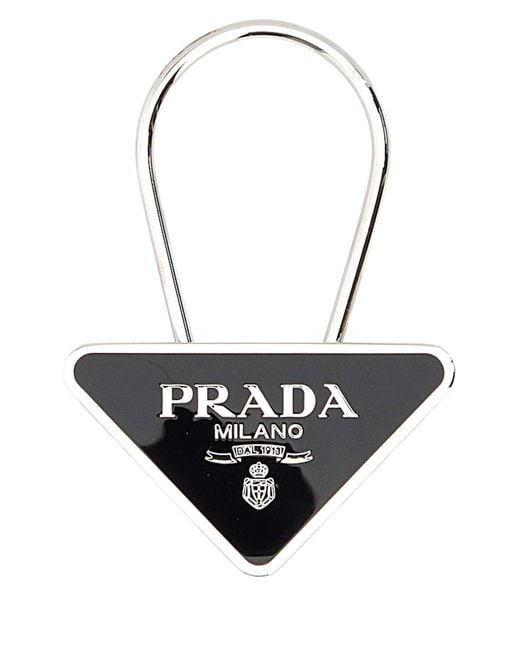 Prada Black Metal Key Ring