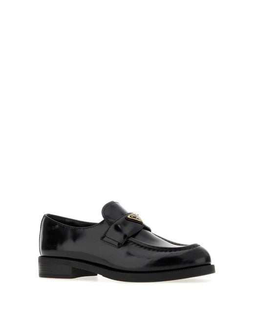 Prada Black Leather Loafers