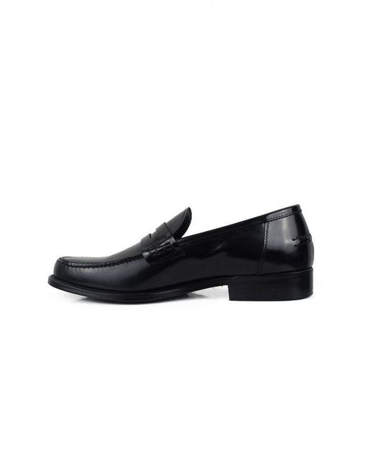 ALBERTO Black Leather Loafers