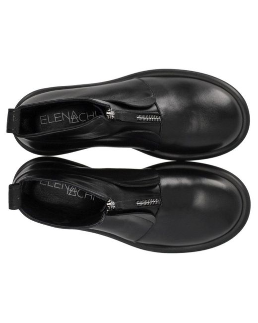 Elena Iachi Black Zipped Ankle Boot for men