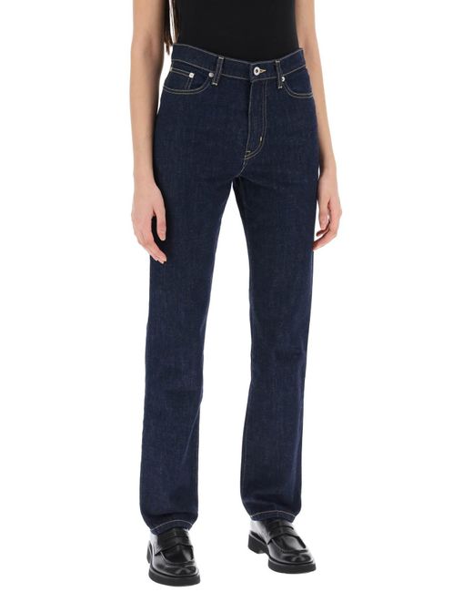 KENZO Blue Asagao reguläre Fit Jeans
