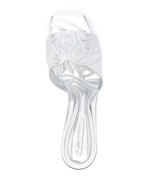 Alexander McQueen Metallic Leather Heel Sandals