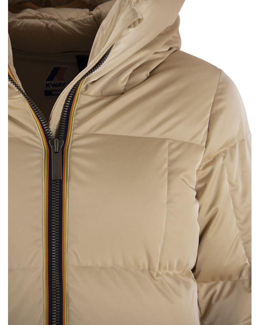 Orlin chaqueta larga con capucha K-Way de color Natural