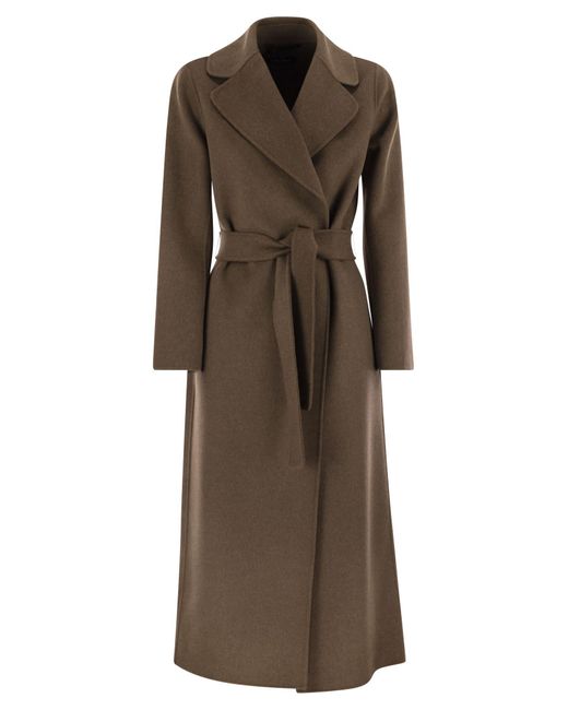 Max Mara Poldo Wol Coat in het Brown