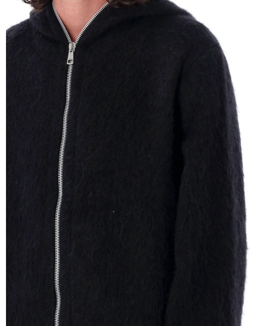 Our Legacy Black Full Zip Hoodie for men