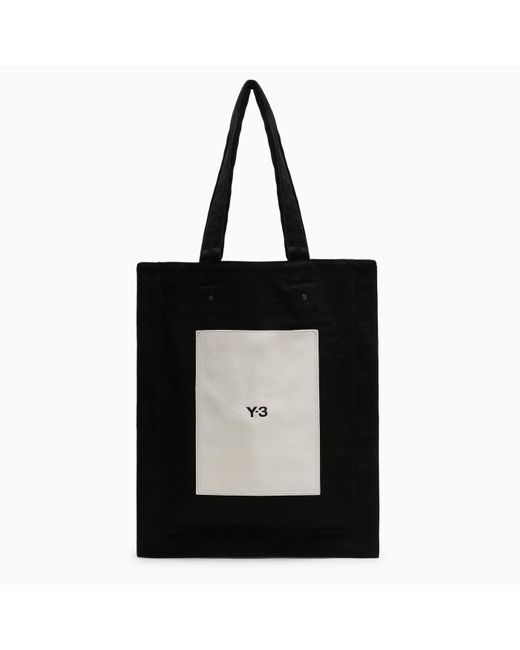 Y-3 Adidas y 3 schwarze Leder- und Leinwand -Einkaufstasche mit Logo in  Schwarz für Herren | Lyst DE