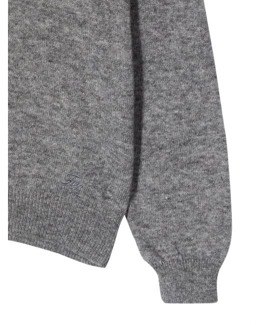 Fay Gray Crew Neck Sweater