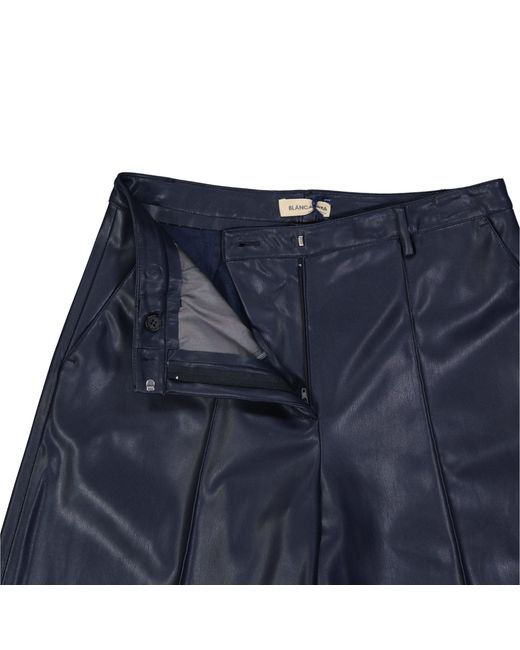 Blanca Vita Blue Faux Leather Shorts