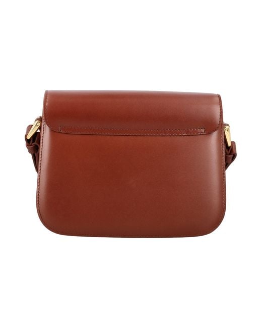A.P.C. Brown Elegant Trapezoidal Mini Leather Handbag
