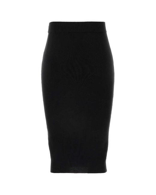 Saint Laurent Black Wool Skirt