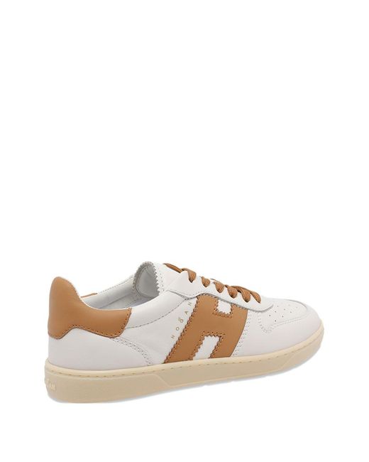 Hogan White Cool Basket Leather Sneakers