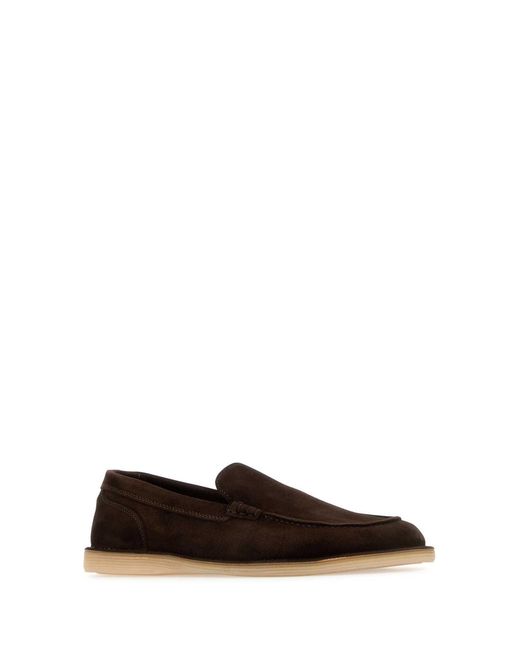 Dolce & Gabbana White Chocolate Suede New Florio Loafers for men
