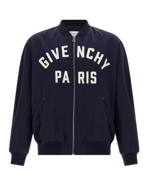 Givenchy Logo Bomber Jacket in het Blue voor heren