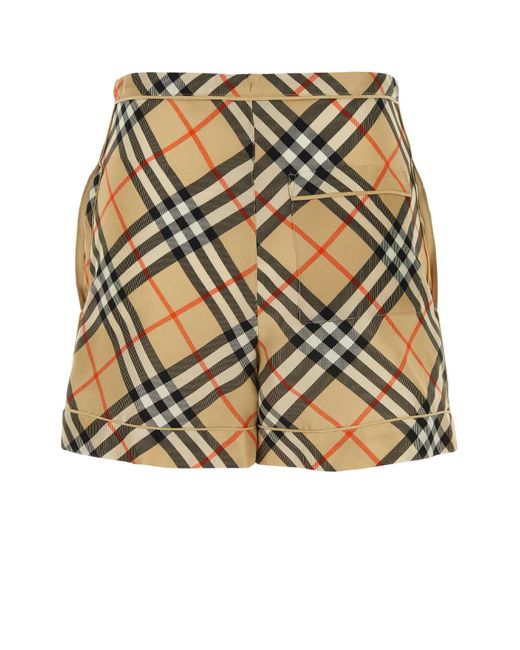 Burberry Metallic Printed Silk Shorts