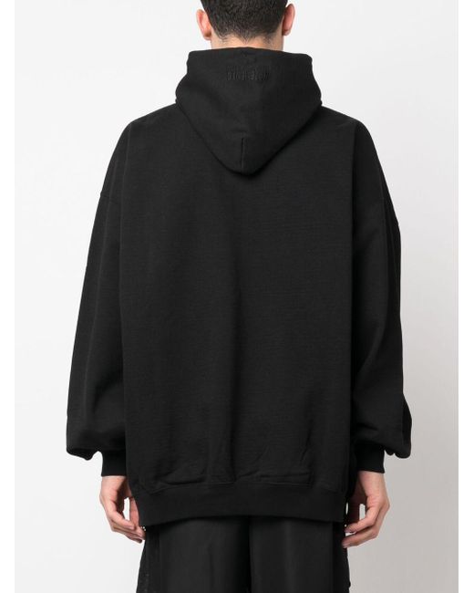 Vetements Black Logo Cotton Hoodie for men