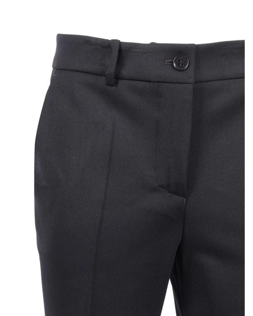P.A.R.O.S.H. Blue Tailored Trousers With Classic Waistband And Subtle Cuff
