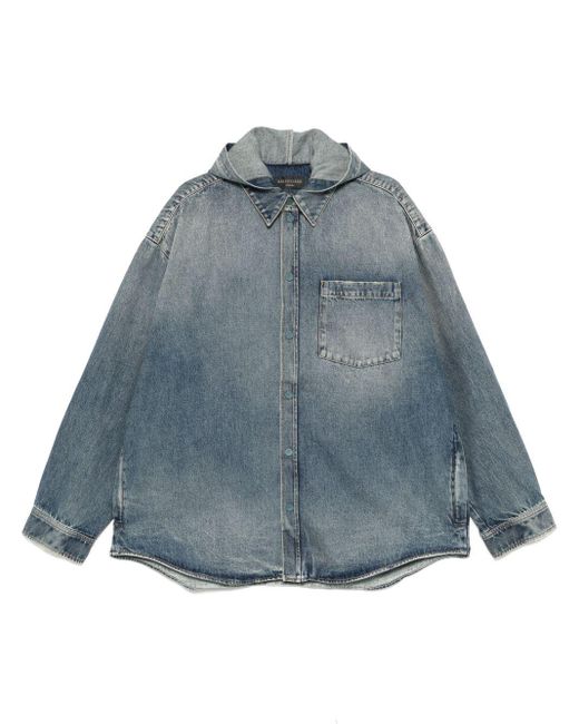 Balenciaga Mit Kapuze -Jeansjacke in Blue für Herren