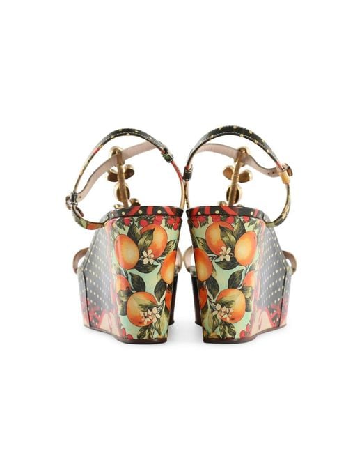 Sandalias de cuña Dolce & Gabbana de color Metallic