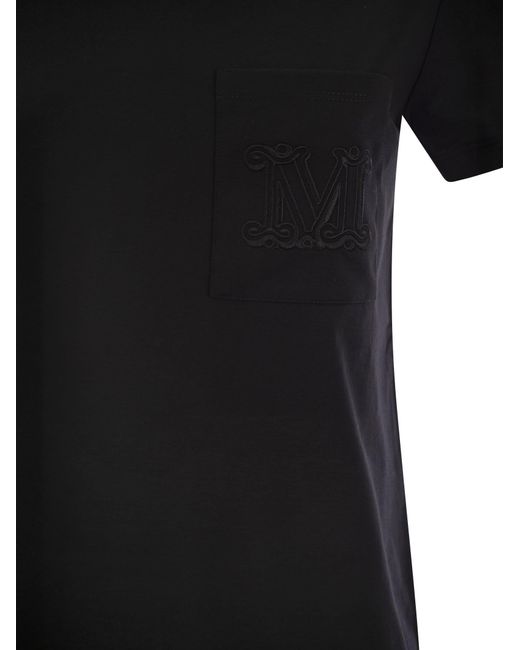 Max Mara Black Papaia1 Baumwolltrikot -T -Shirt