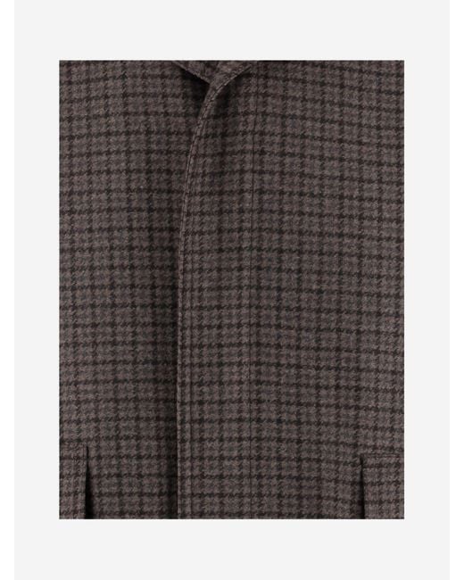 Tagliatore Gray Wool Coat for men