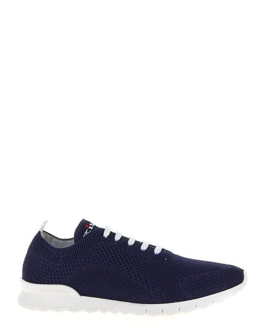 Kiton Blue Breathable Mesh Technical Sneakers for men