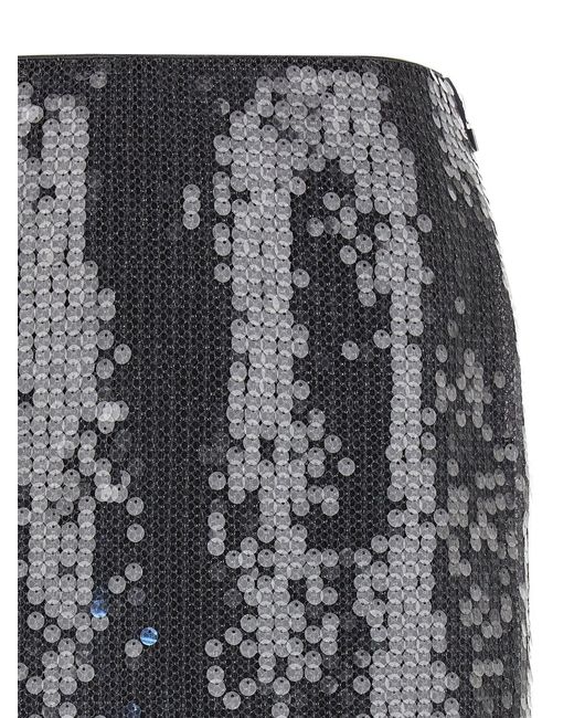ROTATE BIRGER CHRISTENSEN Gray 'Net Sequin Midi' Skirt