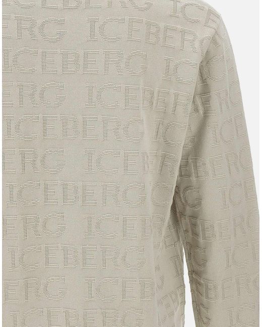 Iceberg Herren Ecru Baumwollpullover in Gray für Herren