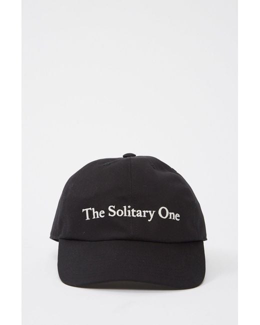 Ann Demeulemeester Black Tem Baseball Cap With "The Solitary One" Embroidery