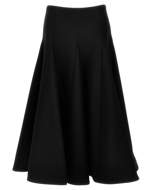 Valentino Garavani Black Solid Crepe Couture Skirts