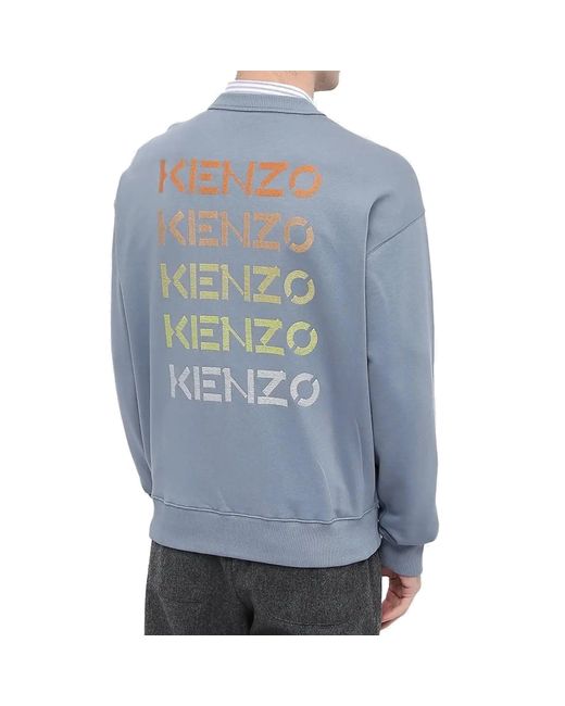 KENZO Blue Oversize Logo Sweatshirt for men