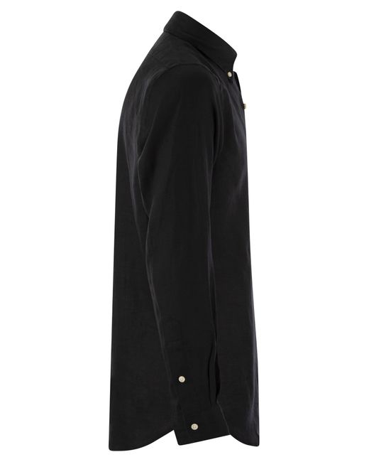 Polo Ralph Lauren Custom Fit Linen Shirt in het Black